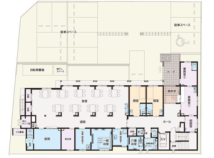 住宅型有料老人ホーム フォーユー平野のフロア案内