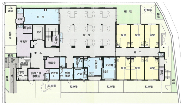 住宅型有料老人ホーム フォーユー堺深阪のフロア案内