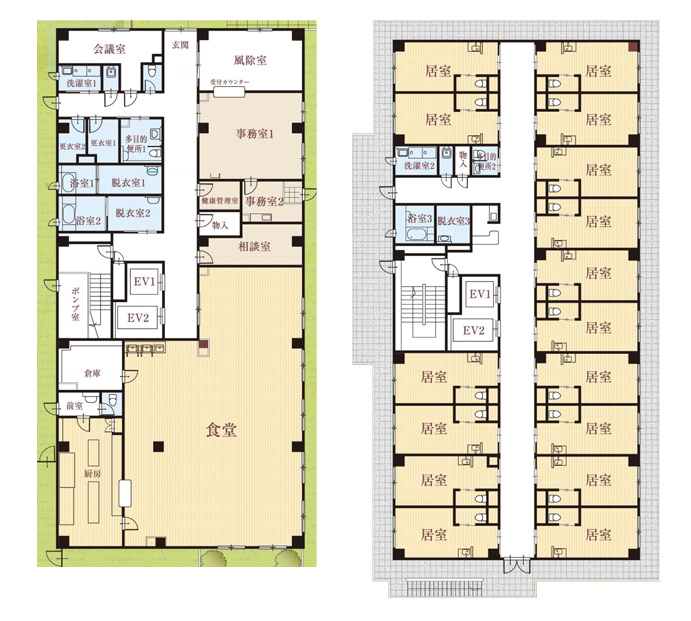 住宅型有料老人ホーム フォーユー堺東湊のフロア案内