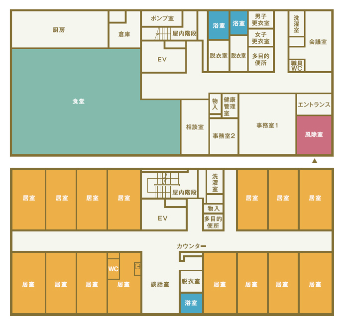 フォーユー宝塚Ⅱのフロア案内