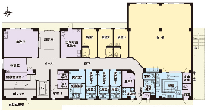 住宅型有料老人ホーム フォーユー東大阪吉田のフロア案内